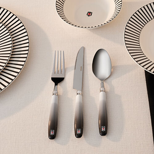 Karaca x Beşiktaş 18 Parça 6 Kişilik Çatal Kaşık Bıçak Takımı
