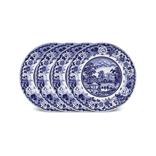 Karaca Old Town 4 Parça Pasta Takımı Mavi 21 cm