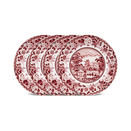 Karaca Old Town 4 Parça Pasta Takımı Pembe 21 cm