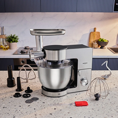 Karaca Multichef Ultra Inox Kıyma Çekme/Sucuk-Sosis/İçli Köfte Aparatlı Hamur Yoğurma Makinesi 2000W 8L Karaca Multichef Ultra Inox Kıyma Çekme/Sucuk-Sosis/İçli Köfte Aparatlı Hamur Yoğurma Makinesi 2000W 8L