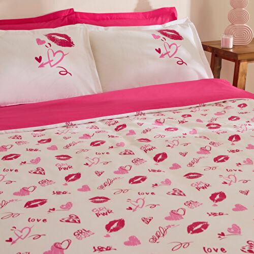 Karaca Home Luvio %100 Pamuk Çift Kişilik Nevresim Takımı Pembe
