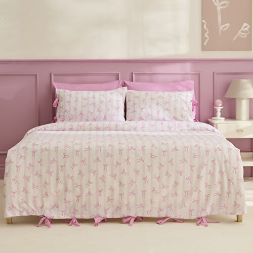 Karaca Home Ribelle %100 Pamuk Tek Kişilik Nevresim Takımı Pembe