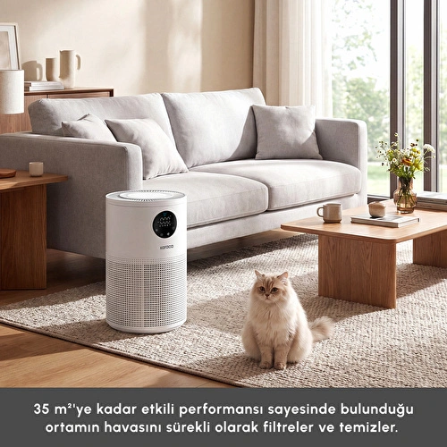 Karaca Oksijen Plus S1 Compact Hava Temizleyici HEPA Filtreli (True HEPA / H13) ve Akıllı Lazer Sensörlü Matte White Karaca Oksijen Plus S1 Compact Hava Temizleyici HEPA Filtreli (True HEPA / H13) ve Akıllı Lazer Sensörlü Matte White