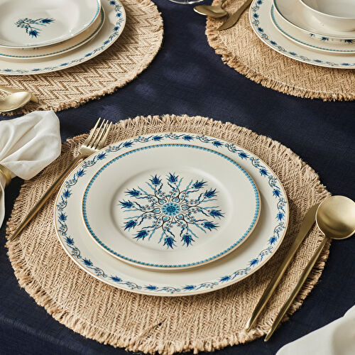 Karaca Forever Bone İznik 24 Parça 6 Kişilik Yemek Takımı