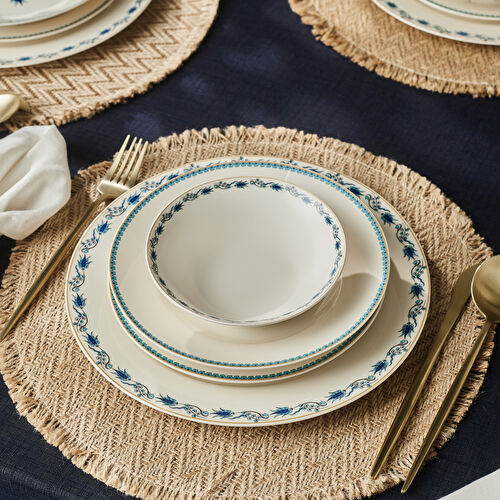 Karaca Forever Bone İznik 24 Parça 6 Kişilik Yemek Takımı