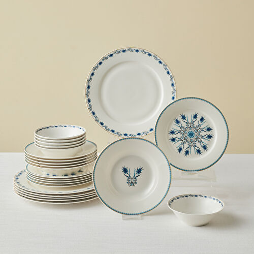 Karaca Forever Bone İznik 24 Parça 6 Kişilik Yemek Takımı