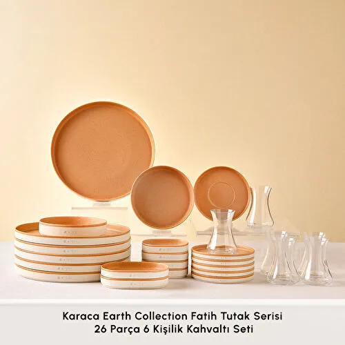 Karaca x Fatih Tutak Earth Collection 26 Parça 6 Kişilik Kahvaltı Seti