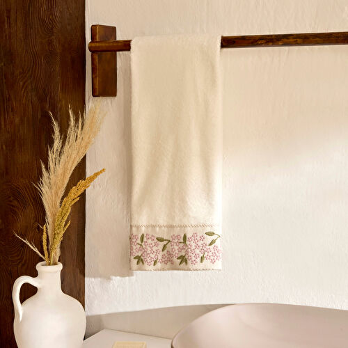 Karaca Home Artisan Arke %100 Pamuk Nakışlı El Havlusu Ekru 50x90 cm