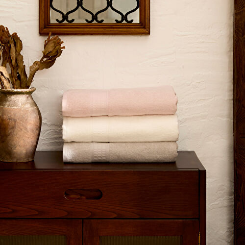 Karaca Home Lustar %100 Pamuk Banyo Havlusu Ekru 80x150 cm