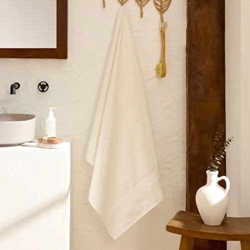 Karaca Home Lustar %100 Pamuk Banyo Havlusu Ekru 80x150 cm