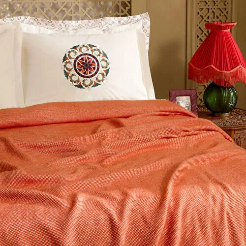 Karaca Home Andalisa %100 Pamuk Nakışlı Çift Kişilik Nish Set Bordo