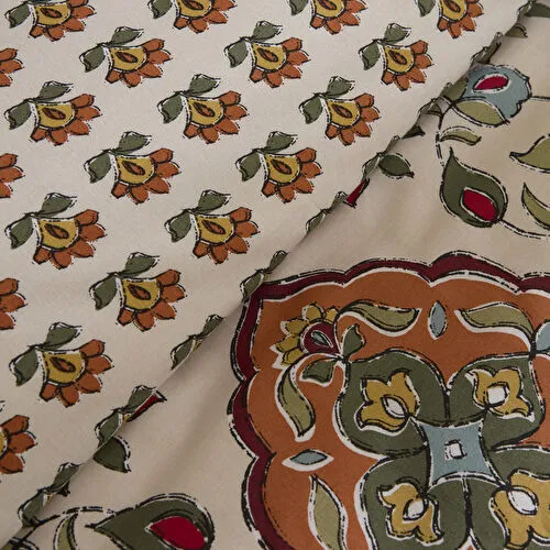 Karaca Home Pueblo %100 Pamuk Çift Kişilik Nevresim Takımı Kiremit Karaca Home Pueblo %100 Pamuk Çift Kişilik Nevresim Takımı Kiremit