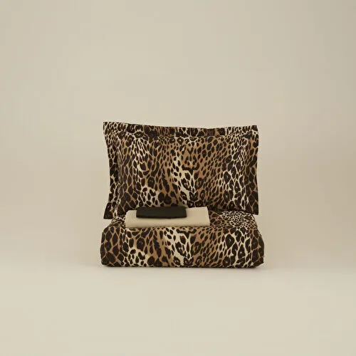 Karaca Home Leovina %100 Pamuk Çift Kişilik Saten Nevresim Takımı Kahverengi