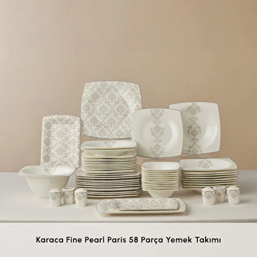 Karaca Fine Pearl Paris 58 Parça 12 Kişilik Yemek Takımı