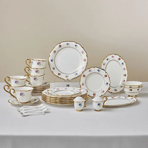 Karaca Royal Bone Diana 32 Parça 6 Kişilik Kahvaltı Takımı Gold