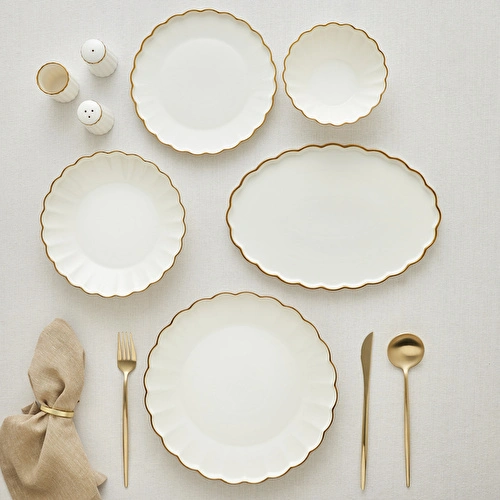 Karaca Stream Bone Oyster 53 Parça 12 Kişilik Yemek Takımı