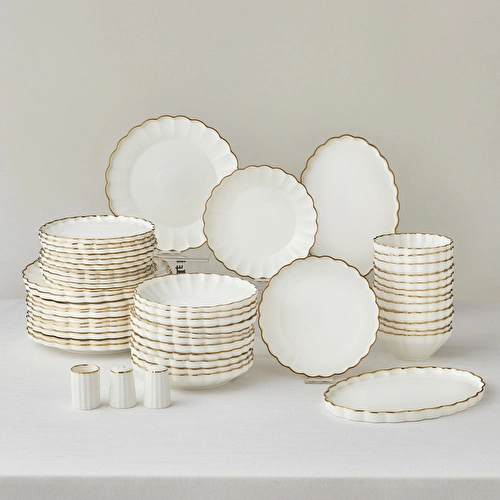 Karaca Stream Bone Oyster 53 Parça 12 Kişilik Yemek Takımı