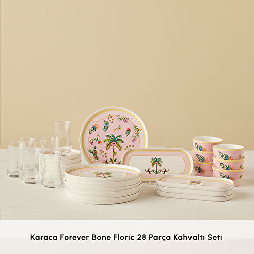 Karaca Stream Bone Floric 28 Parça 6 Kişilik Kahvaltı Seti