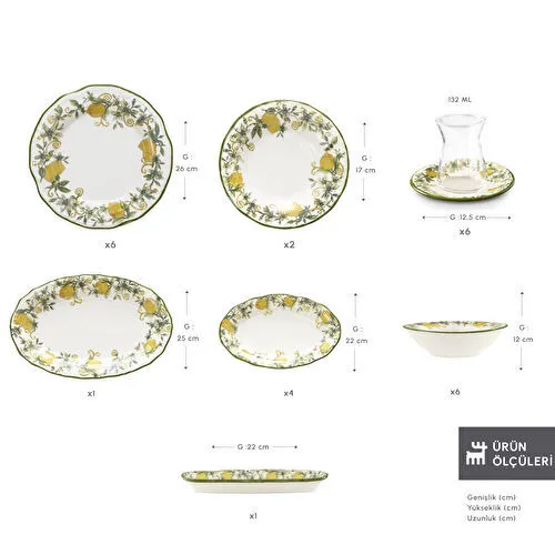 Karaca Limonelle 32 Parça 6 Kişilik Kahvaltı Takımı Karaca Limonelle 32 Parça 6 Kişilik Kahvaltı Takımı