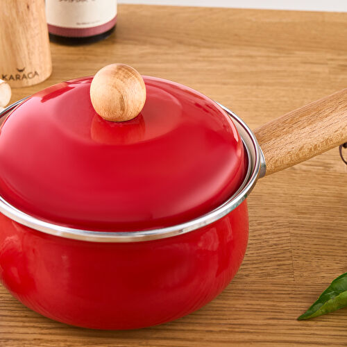 Karaca Elvin Emaye Kapaklı Sosluk Kırmızı