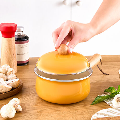 Karaca Elvin Emaye Kapaklı Sosluk Sarı