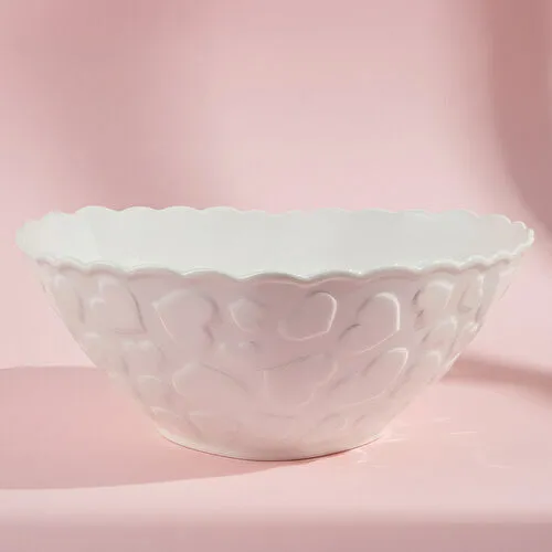 Karaca Pink Love Salata Kasesi Beyaz 23 cm