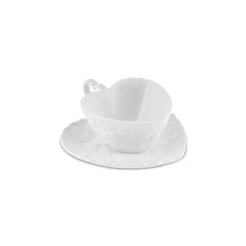 Karaca Pink Love Kahve Fincanı ve Tabağı Beyaz