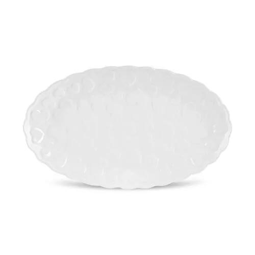 Karaca Pink Love Kayık Tabak Beyaz 24 cm