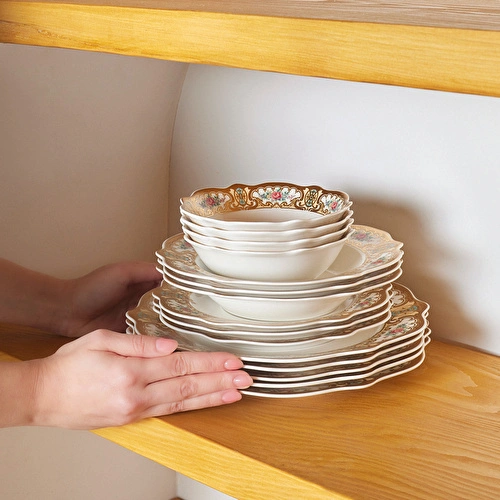 Karaca Forever Bone Majesty 24 Parça 6 Kişilik Yemek Takımı