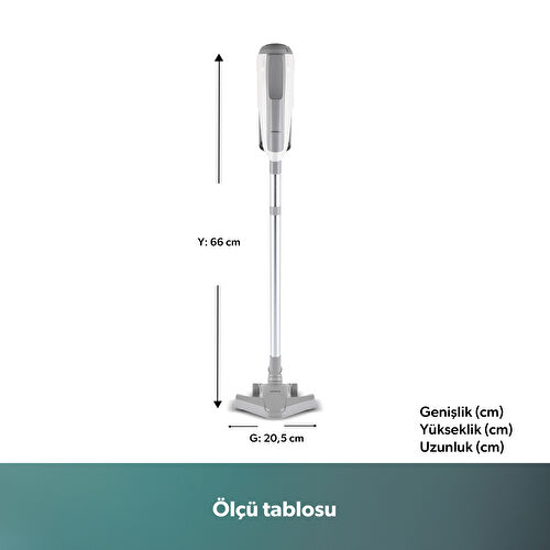 Homend Dustroyer 1272H 2 in 1 Metal Borulu Kablolu Dikey Süpürge Beyaz Gri