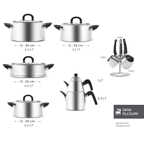 Karaca Power Steel 316+ Tokyo 15 Parça Çelik Çeyiz Seti