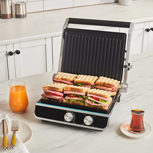 Emsan Nova Grill 6 Dilim Kapasiteli Inox Gövdeli Zaman Ayarlı Izgara ve Tost Makinesi 2000W