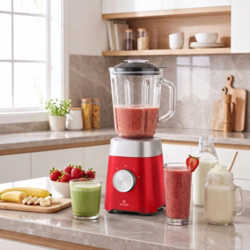 Emsan Multiblend Smoothie Blender Red 1000W Emsan Multiblend Smoothie Blender Red 1000W
