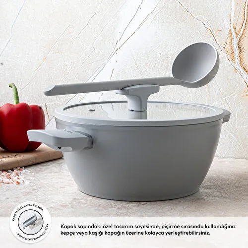 Emsan Swiss Cyrstal RS Derin Tencere Gri 24 cm Emsan Swiss Cyrstal RS Derin Tencere Gri 24 cm