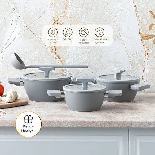 Emsan Swiss Crystal RS 6 Parça Midi Tencere Seti