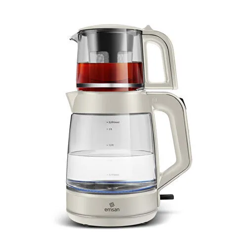 Emsan Glass Tea XL 2 in 1 Cam Çay Makinesi ve Kettle Starlight