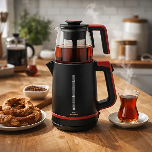 Emsan Maxi Tea XL 2 in 1 Çay Makinesi Ruby