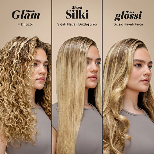 Shark Glam 5 Başlıklı Düz,Dalgalı ve Bukleli Çok Amaçlı Saç Şekillendirici - Pembe