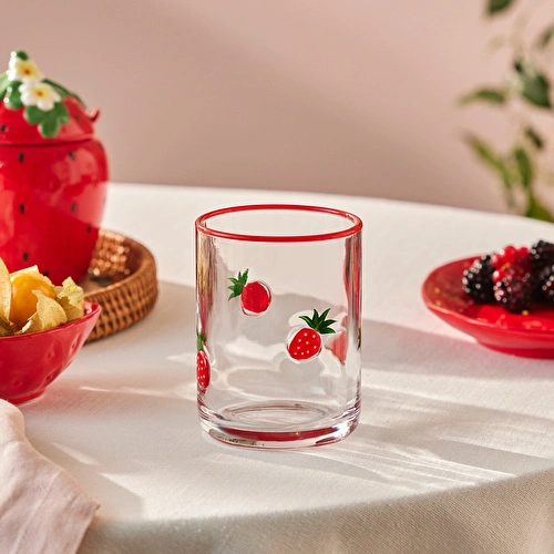 Karaca Strawberry Meşrubat Bardağı 420 ml Kırmızı