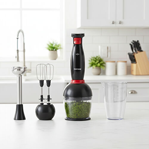 Homend Handmaid 1967H Blender Set Siyah Kırmızı