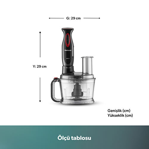 Homend Functionall 2851H Mutfak Robotu Siyah Kırmızı