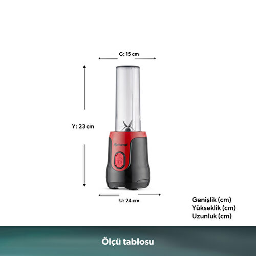 Homend Mixfresh 7026H Kişisel Smoothie Blender Siyah Kırmızı Homend Mixfresh 7026H Kişisel Smoothie Blender Siyah Kırmızı