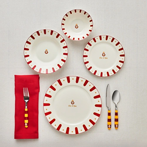 Karaca x Galatasaray Forever Bone 24 Parça 6 Kişilik Yemek Takımı Karaca x Galatasaray Forever Bone 24 Parça 6 Kişilik Yemek Takımı