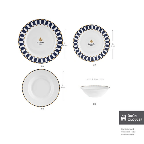 Karaca x Fenerbahçe Forever Bone 24 Parça 6 Kişilik Yemek Takımı Karaca x Fenerbahçe Forever Bone 24 Parça 6 Kişilik Yemek Takımı