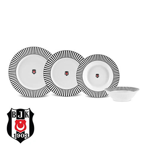 Karaca x Beşiktaş Forever Bone 24 Parça 6 Kişilik Yemek Takımı