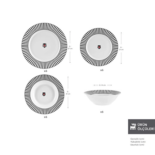 Karaca x Beşiktaş Forever Bone 24 Parça 6 Kişilik Yemek Takımı Karaca x Beşiktaş Forever Bone 24 Parça 6 Kişilik Yemek Takımı