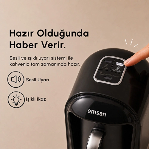 Emsan Kumda 5 Fincan Kapasiteli Türk Kahve Makinesi Black Emsan Kumda 5 Fincan Kapasiteli Türk Kahve Makinesi Black
