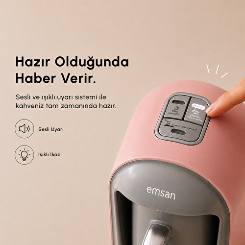 Emsan Kumda Türk Kahve Makinesi Pearly Pink Emsan Kumda Türk Kahve Makinesi Pearly Pink