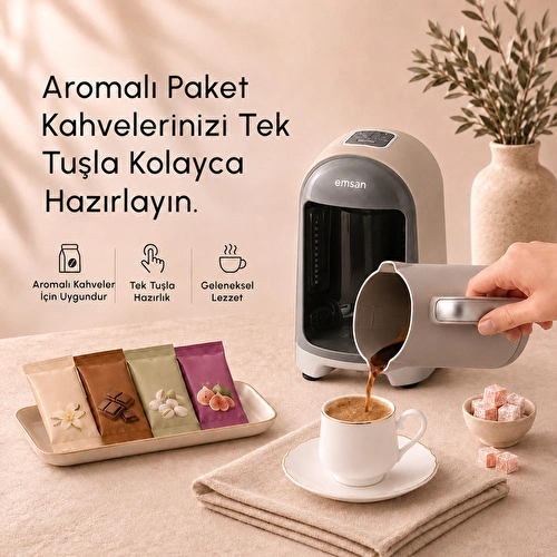 Emsan Kumda 5 Fincan Kapasiteli Türk Kahve Makinesi Starlight