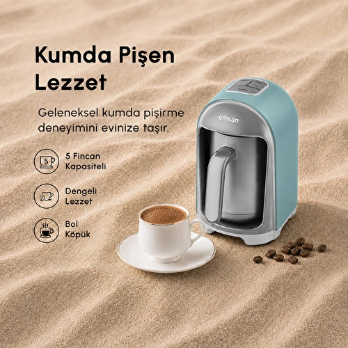 Emsan Kumda Türk Kahve Makinesi Tiffany Blue
